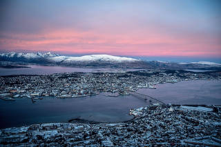 A view of Tromso, Norway, where citizens have inundated the police with calls about drone sightings or foreigners acting suspiciously, Nov. 29, 2022. (Sergey Ponomarev/The New York Times)