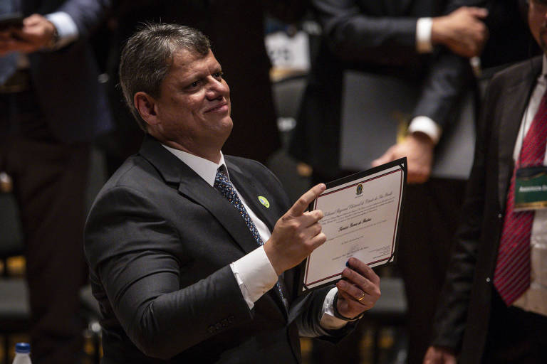 Cerimônia de diplomação do governador eleito Tarcísio de Freitas, na sala São Paulo, no centro da cidade