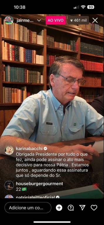 Bolsonaro faz live de despedida, em dezembro