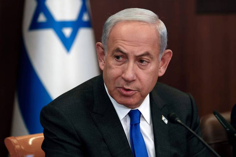 O premiê de Israel, Binyamin Netanyahu, preside reunião de gabinete em Jerusalém
