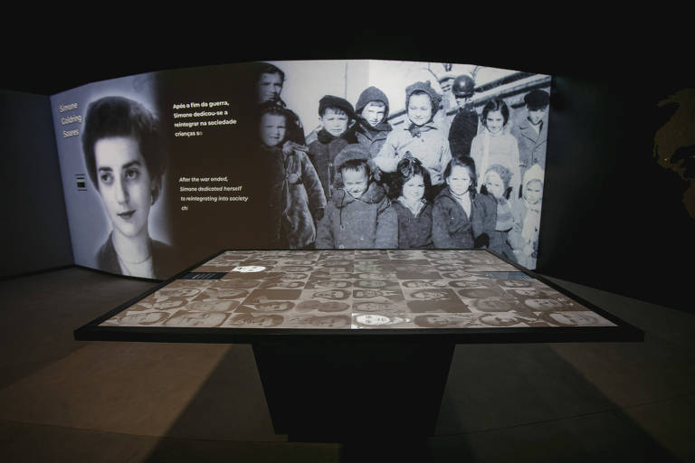 A Mesa do Acolhimento, no Memorial às Vítimas do Holocausto do Rio de Janeiro, apresenta fotos e informações dos judeus perseguidos pelo nazismo que foram acolhidos no Brasil