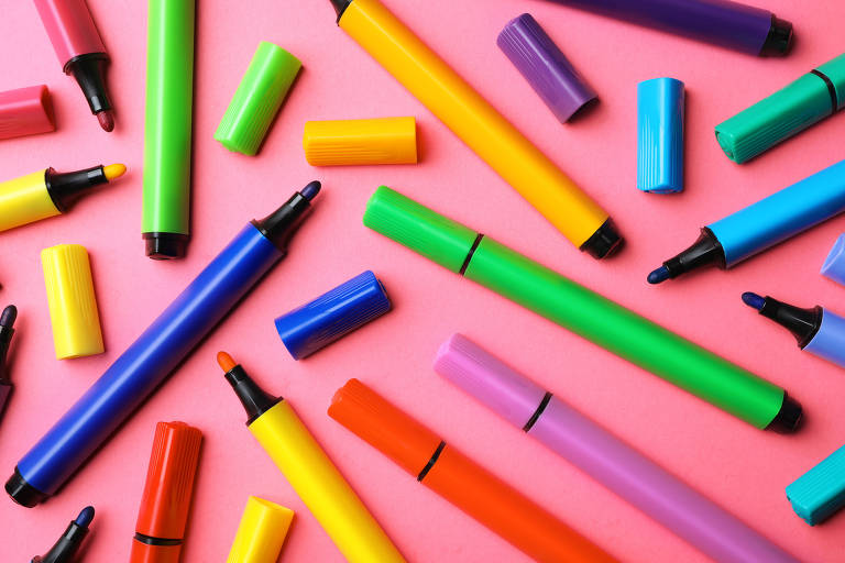 Canetas coloridas e marca-texto estão entre itens favoritos da lista de material escolar