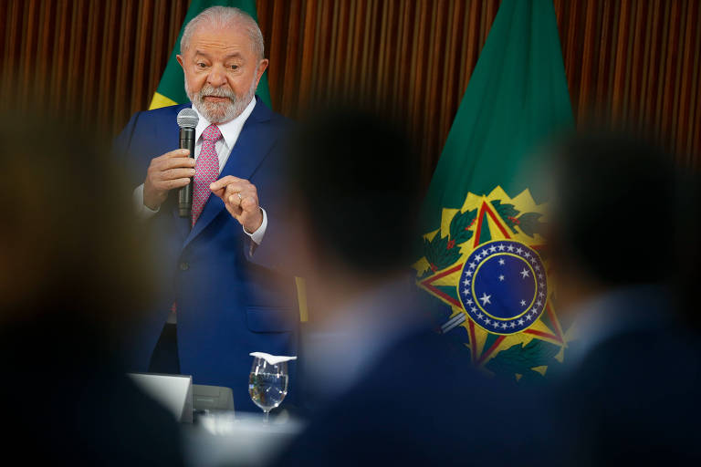 O presidente Luiz Inácio Lula da Silva (PT) durante primeira reunião ministerial 