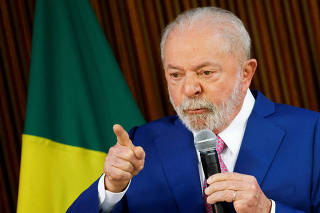 Brazil's President Luiz Inacio Lula da Silva attends a ministerial meeting at the Planalto Palace in Brasilia