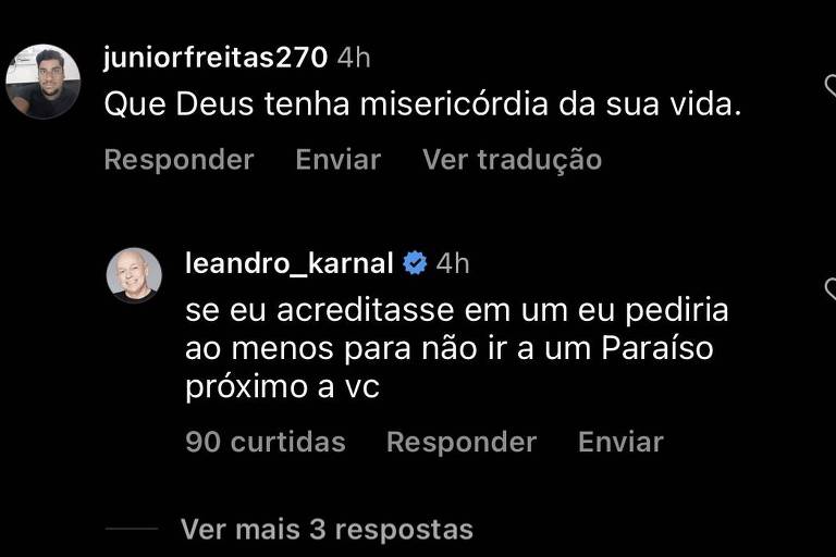 Leandro Karnal rebateu no Instagram críticas sobre seu casamento com o cantor Vitor Fadul, 32 anos mais novo