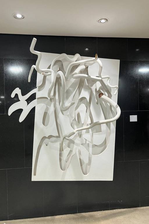 Quadro 'Galhos e Sombras', de Frans Krajcberg, de 1963, danificada durante a invasão