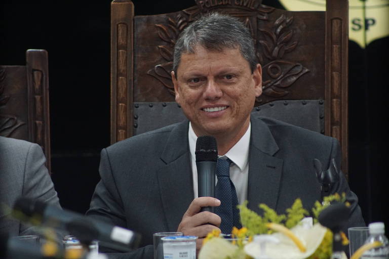 O governador de São Paulo, Tarcísio de Freitas (Republicanos)