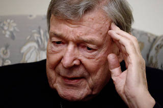 FILE PHOTO: Australian Cardinal Pell talks about his time in jail and his future plans, in Rome