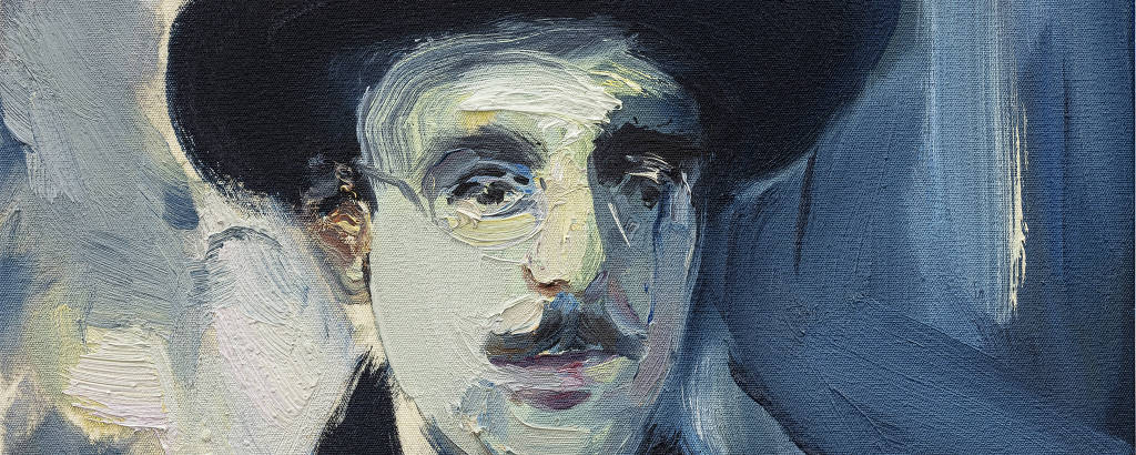 Retrato do escritor Fernando Pessoa feito pelo artista plástico Daniel Lannes