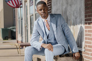 Jaylen Smith, quite possibly the youngest African American mayor ever elected in the United States, in downtown Earle, Ark., Jan. 4, 2023. (Houston Cofield/The New York Times)