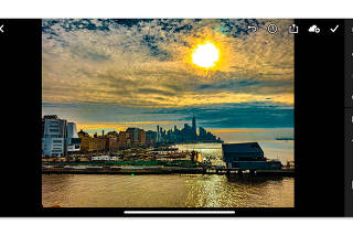 An enhanced image of Lower Manhattan captured in AppleÕs ProRAW format on an iPhone 14 Pro Max and edited in Adobe Lightroom, right on the phone. (J.D. Biersdorfer/The New York Times)