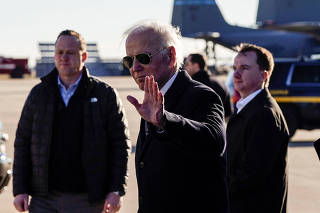 U.S. President Joe Biden arrives in New Castle, Delaware