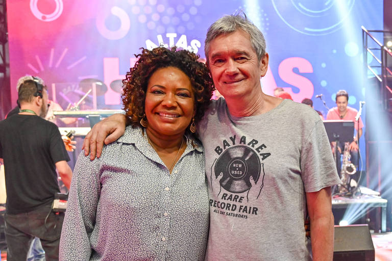 A cantora Margareth Menezes e o apresentador Serginho Groisman