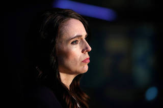 FILE PHOTO: New Zealand Prime Minister Ardern addresses the media after a debate in Auckland