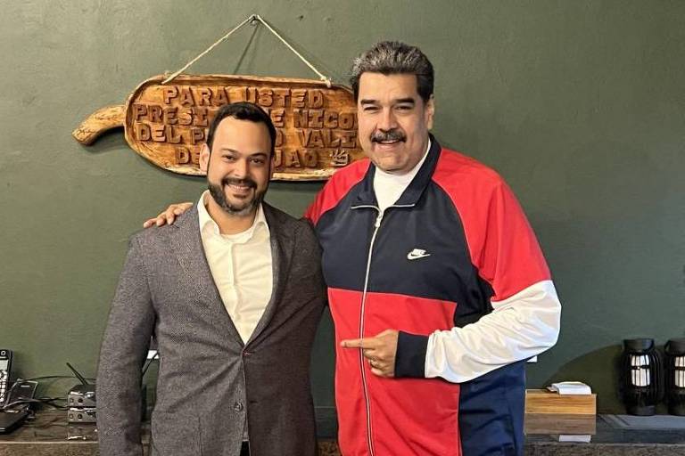 O diplomata venezuelano Manuel Vicente Vadell, indicado para a embaixada no Brasil, ao lado do ditador Nicolás Maduro. Foto: Nicolás Maduro no Twitter