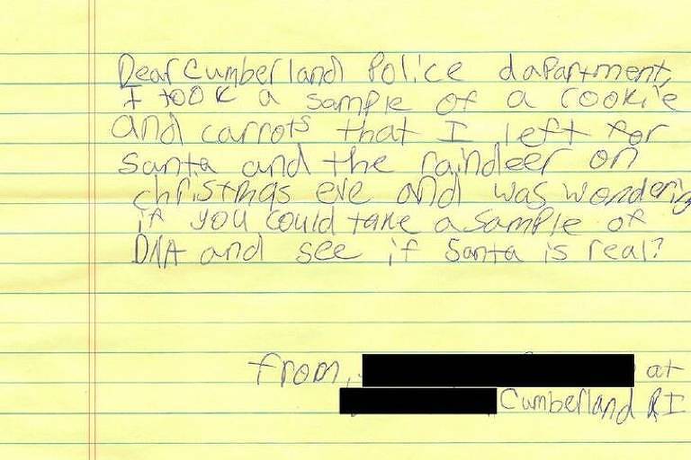 Menina de 10 anos coleta DNA do Papai Noel para descobrir se ele existe