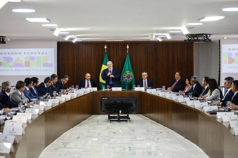 BRASILIA, DF,  BRASIL 27 01 2021 BRASILIA DF NACIONAL O presidente Lula de reúne com governadores no Palácio do Planalto   (FOTO  Gabriela Biló /Folhapress)