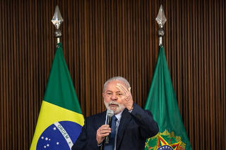 O presidente Luiz Inácio Lula da Silva (PT) discursa durante reunião 