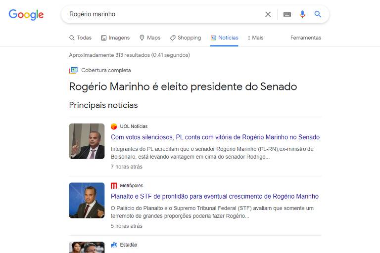 Google diz que algoritmo 'não funcionou' e por isso 'elegeu' Rogério Marinho para o Senado