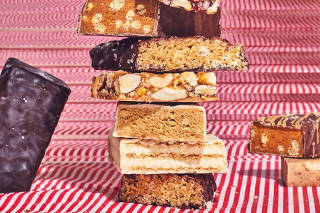 Protein Bars in New York, Jan. 8, 2023. Props styled by Maggie DiMarco. (Scott Semler/The New York Times)