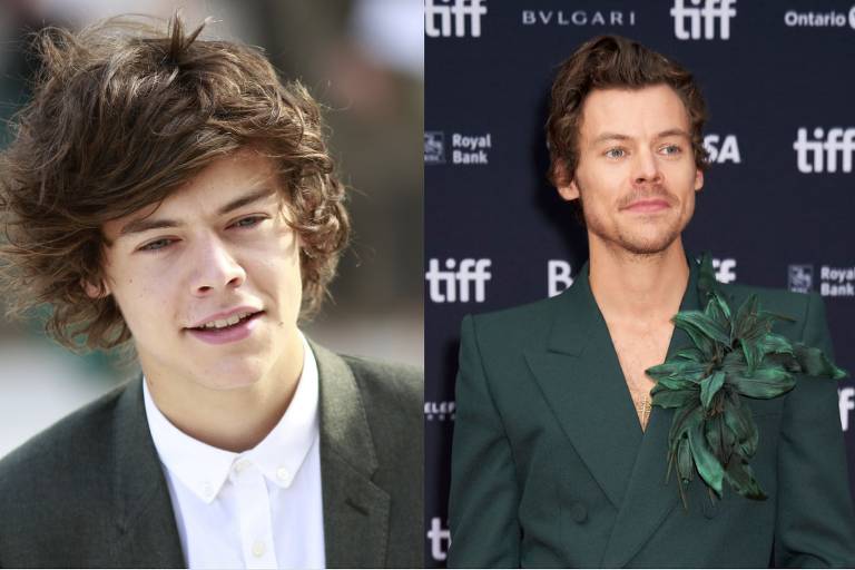 Harry Styles em 2012 e hoje em dia