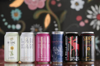 Canned wines at La Calenda restaurant in Yountville, Calif., on May 2, 2019. (Ramin Rahimian/The New York Times)