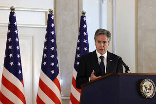 US Secretary of State Antony Blinken speaks during a press conference in Jerusalem