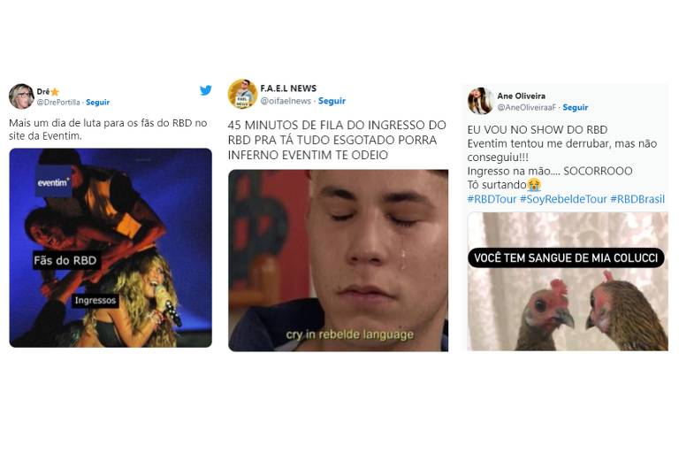 Fãs do RBD usam memes para reclamar da Eventim