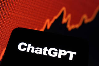 Illustration shows ChatGPT logo and rising stock graph
