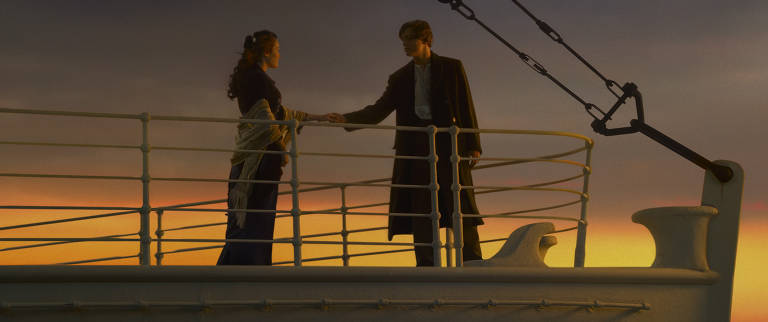 Kate Winslet e Leonardo DiCaprio no filme "Titanic", de James Cameron
