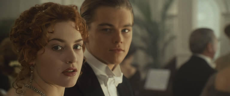 Kate Winslet e Leonardo DiCaprio no filme "Titanic", de James Cameron