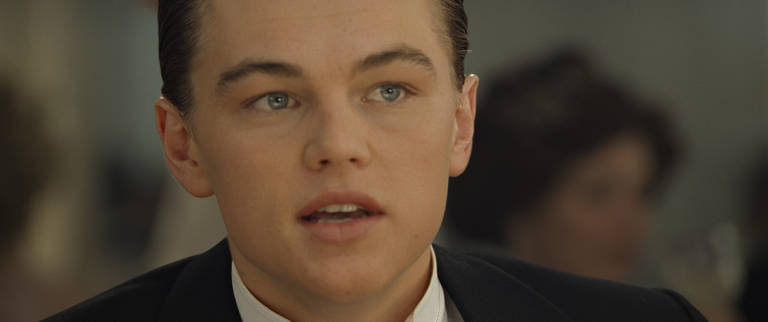 Leonardo DiCaprio no filme "Titanic", de James Cameron