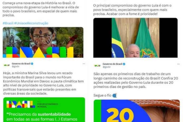 Postagens oficiais da Presidência se referem a governo Lula