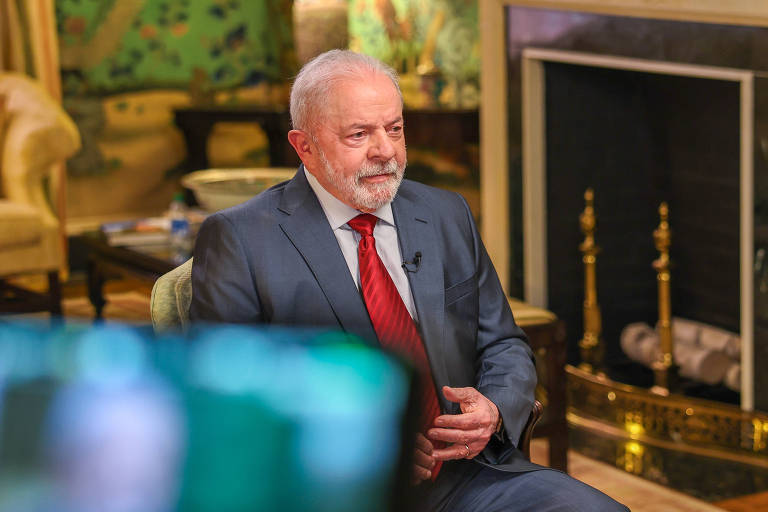 O presidente Luiz Inácio Lula da Silva (PT) durante entrevista à CNN Internacional, em Washington, antes de encontro com seu homólogo americano, Joe Biden