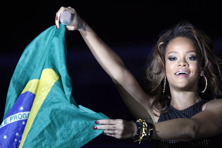 Rihanna nas suas visitas ao Brasil