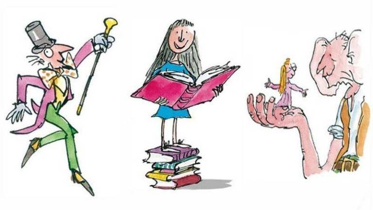 Ilustrações de Quentin Blake baseadas em alguns dos personagens de Roald Dahl
