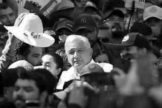 March in support of Mexican President Andres Manuel Lopez Obrador, in Mexico City