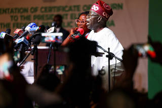 The Independent National Electoral Commission declares Bola Tinubu winner of Nigeria's 2023 presidential elections in Abuja