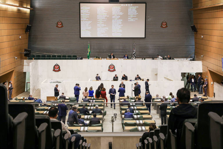 Plenário da Assembleia Legislativa de São Paulo durante sessão em janeiro de 2023