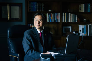 Rep. Ted Lieu (D-Calif.) at his office in the Rayburn House Office Building in Washington, March 1, 2023. (Alyssa Schukar/The New York Times)