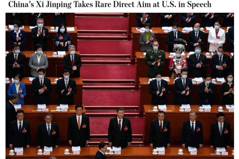 No Wall Street Journal, discurso de Xi Jinping 'mira diretamente nos EUA', o que é 'raro'