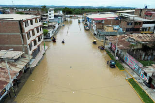 Floods on the north coast of Peru because of the rains caused by direct influence of Cyclone Yaku