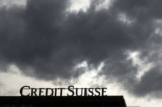 FILE PHOTO: Credit Suisse logo in Geneva