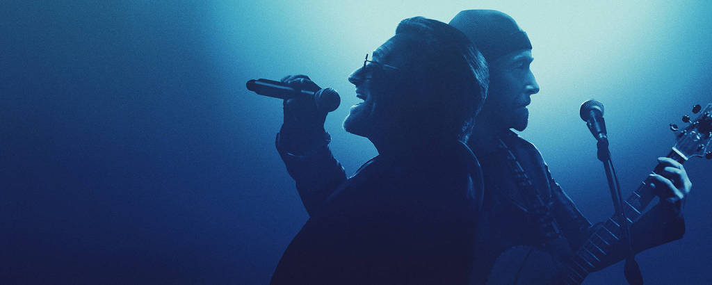 The Edge e Bono em ensaio de divulgação do filme 'A Sort of Homecoming'