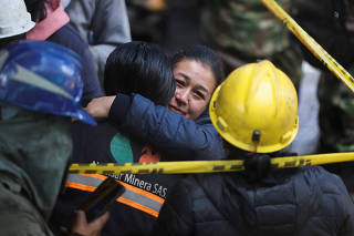 Search and rescue work for miners trapped following an explosion in a coal mine in Sutatausa