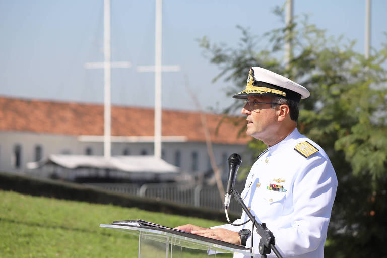 O comandante do 1º Distrito Naval, vice-almirante Eduardo Vazquez, durante cerimônia no Rio em 2022