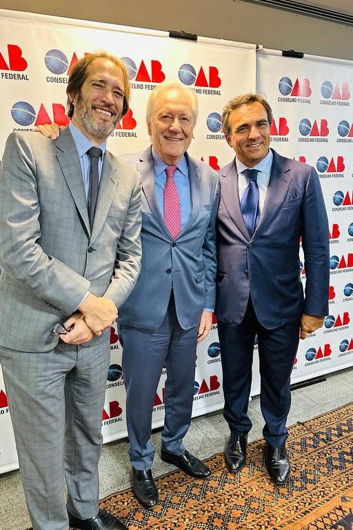 O advogado Pierpaolo Bottini, o ministro do STF Ricardo Lewandowski e o advogado Heleno Torres