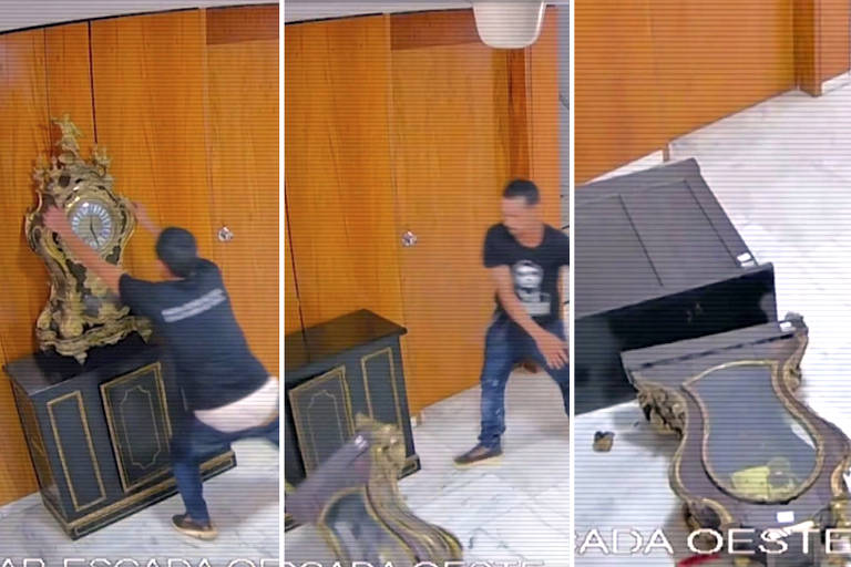 Durante os ataques, golpistas destruíram símbolos da história do país, como obras de arte e o relógio que Dom João VI trouxe para o Brasil em 1808; grupos bolsonaristas espalham fake news atribuindo os atos violentos a esquerdistas infiltrados 