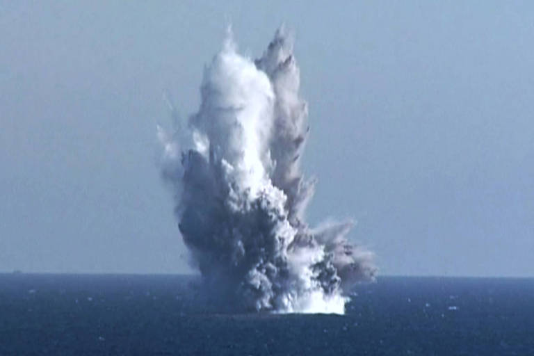 Coreia do Norte testa drone submarino capaz de fazer 'tsunami radioativo'