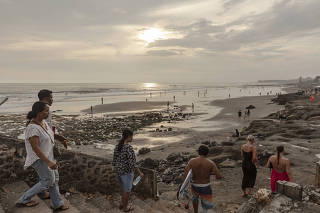 Late afternoon at Echo beach in Bali, Indonesia, March 23, 2023. (Nyimas Laula/The New York Times)